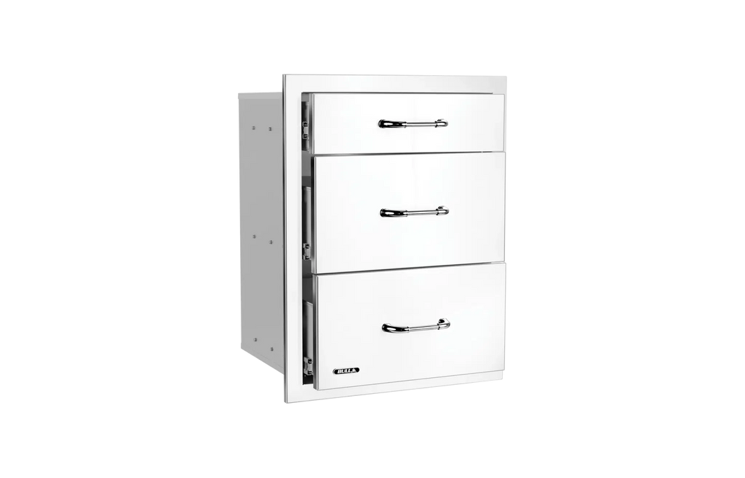 Stainless Steel Triple Drawer System with Reveal