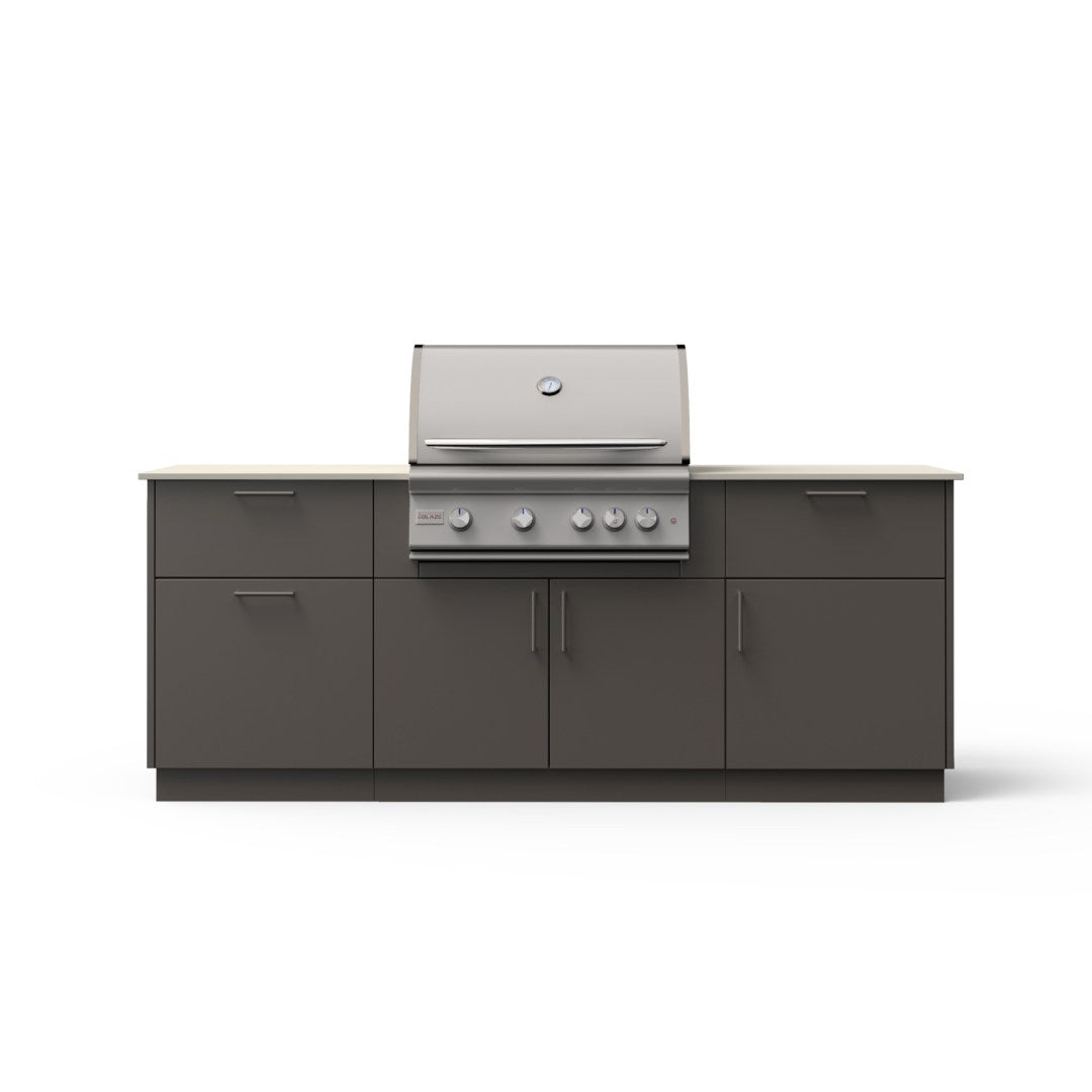 Blaze Sunrise 8-Ft Outdoor Kitchen Island w/ 32-Inch Marine Grade Premium LTE+