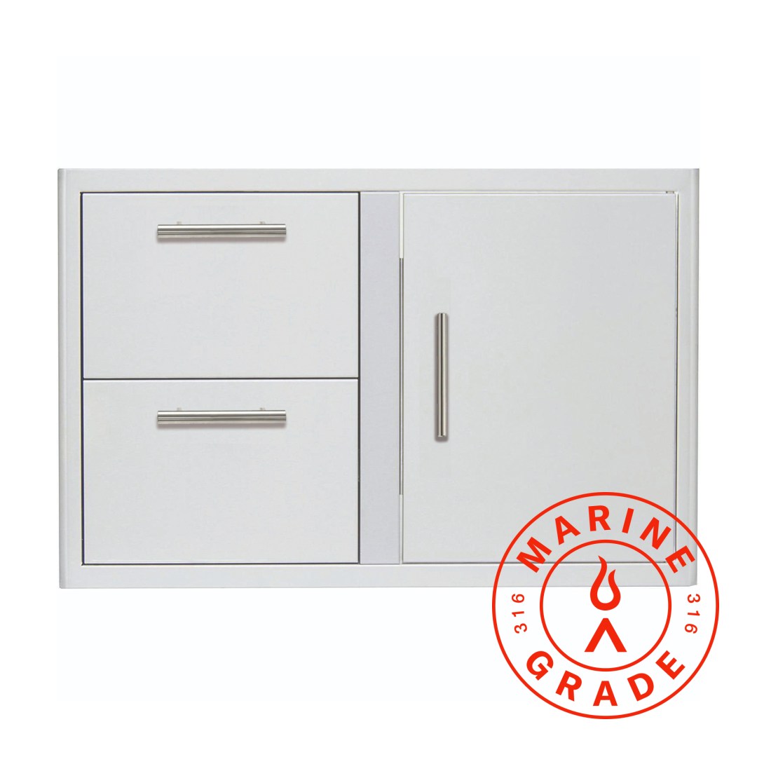 Blaze Marine Grade 32-Inch Access Door & Double Drawer Combo