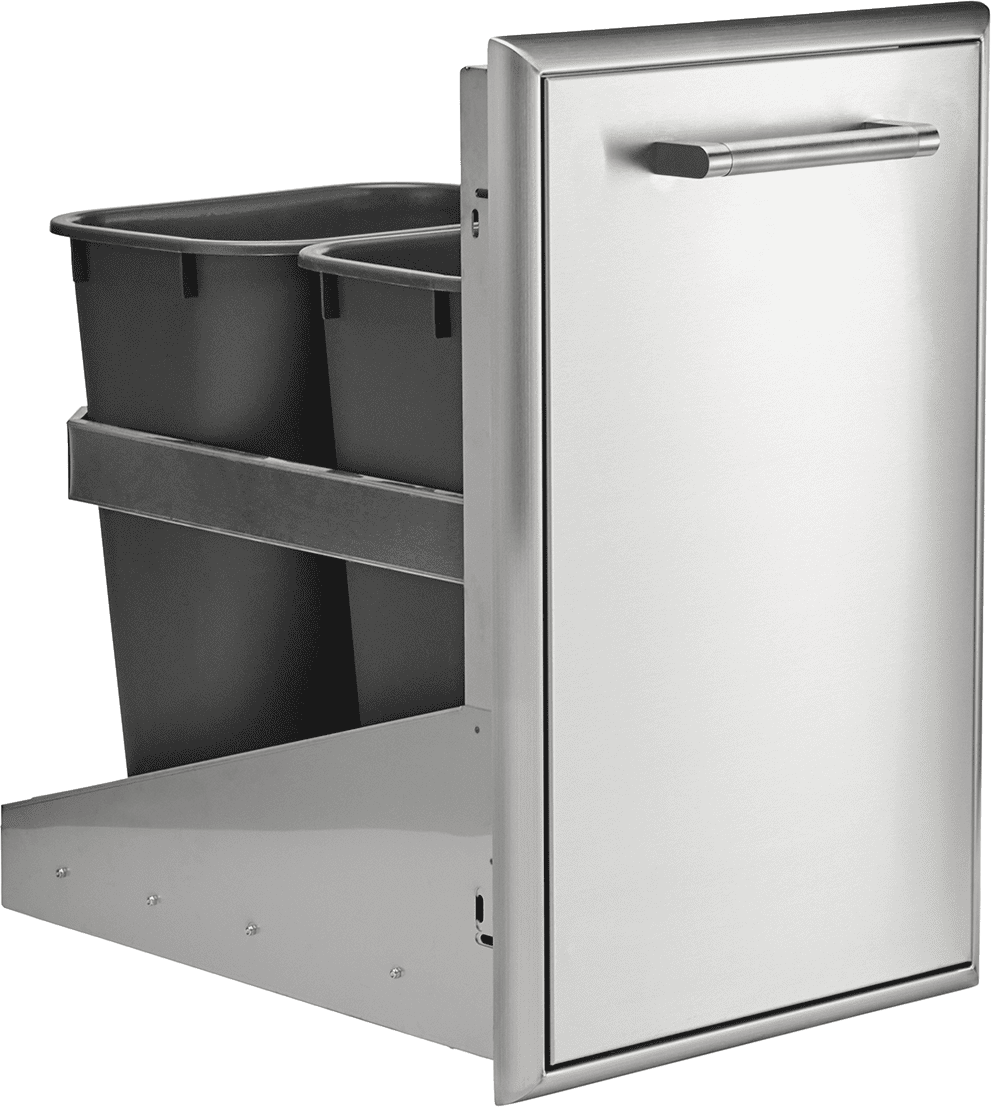18" Front To Back Trash Recycle Combo