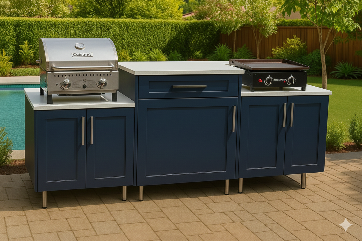 Integrated Flames Outdoor Kitchen