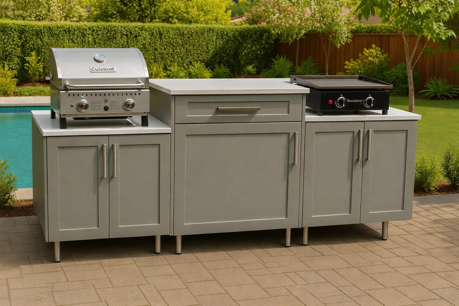 Integrated Flames Outdoor Kitchen - Dolphin Gray