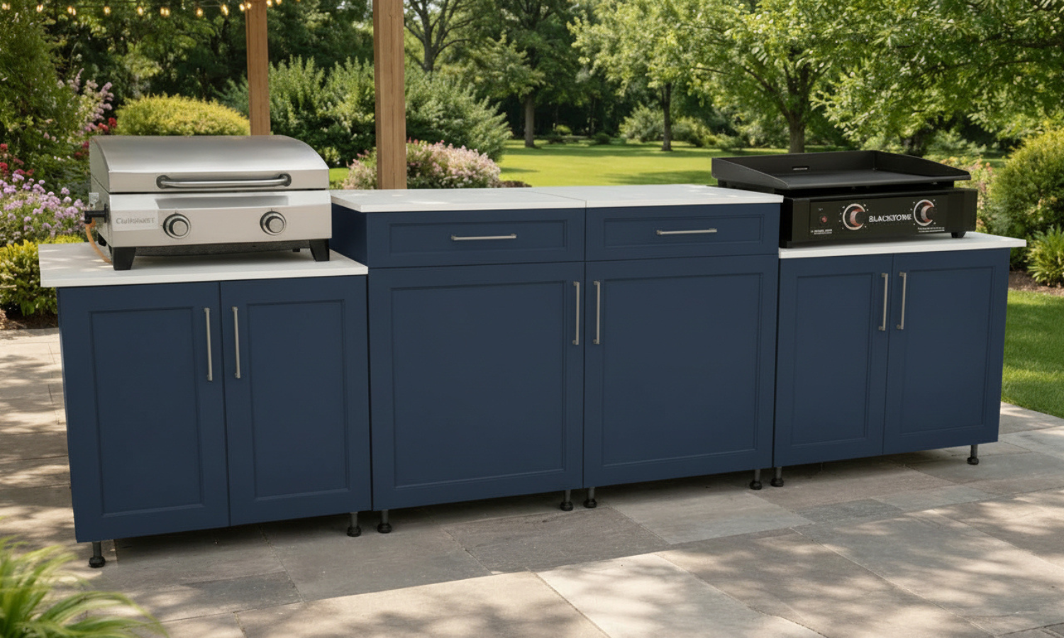 Integrated Flames 8' Foot Modular Outdoor Kitchen | DIY Linear Kit