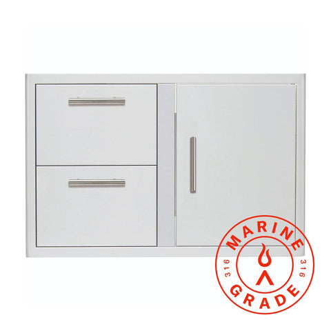 Blaze Marine Grade 32-Inch Access Door & Double Drawer Combo