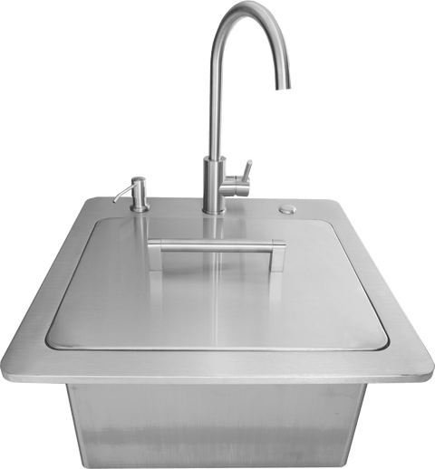 21" Sink w/ Drain, Faucet & Soap Dispenser